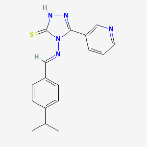 molecular formula C17H17N5S B5564634 4-((4-ISOPROPYLBENZYLIDENE)AMINO)-5-(3-PYRIDINYL)-4H-1,2,4-TRIAZOLE-3-THIOL 