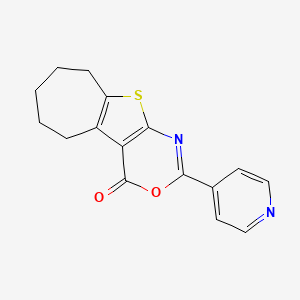 molecular formula C16H14N2O2S B5564706 2-(4-pyridinyl)-6,7,8,9-tetrahydro-4H,5H-cyclohepta[4,5]thieno[2,3-d][1,3]oxazin-4-one 