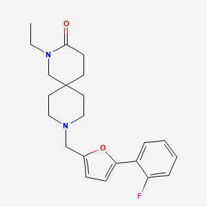 molecular formula C22H27FN2O2 B5564749 2-ethyl-9-{[5-(2-fluorophenyl)-2-furyl]methyl}-2,9-diazaspiro[5.5]undecan-3-one 