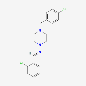 molecular formula C18H19Cl2N3 B5564770 4-(4-chlorobenzyl)-N-(2-chlorobenzylidene)-1-piperazinamine 