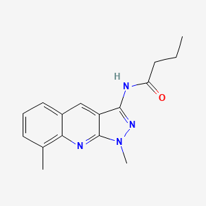 molecular formula C16H18N4O B5564779 N-(1,8-dimethyl-1H-pyrazolo[3,4-b]quinolin-3-yl)butanamide 