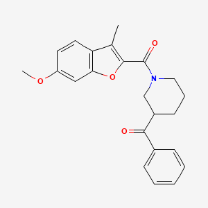 molecular formula C23H23NO4 B5564813 {1-[(6-methoxy-3-methyl-1-benzofuran-2-yl)carbonyl]-3-piperidinyl}(phenyl)methanone 