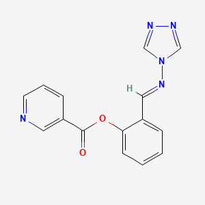 molecular formula C15H11N5O2 B5564823 [2-[(E)-1,2,4-triazol-4-yliminomethyl]phenyl] pyridine-3-carboxylate 