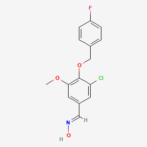 molecular formula C15H13ClFNO3 B5564858 (NE)-N-[[3-chloro-4-[(4-fluorophenyl)methoxy]-5-methoxyphenyl]methylidene]hydroxylamine 