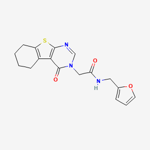 molecular formula C17H17N3O3S B5564954 N-(2-furylmethyl)-2-(4-oxo-5,6,7,8-tetrahydro[1]benzothieno[2,3-d]pyrimidin-3(4H)-yl)acetamide 