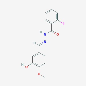 molecular formula C15H13IN2O3 B5565033 N'-[(E)-(3-hydroxy-4-methoxyphenyl)methylidene]-2-iodobenzohydrazide 