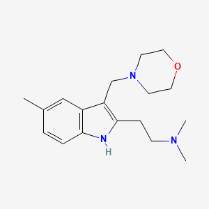 molecular formula C18H27N3O B5565158 DIMETHYL(2-{5-METHYL-3-[(MORPHOLIN-4-YL)METHYL]-1H-INDOL-2-YL}ETHYL)AMINE 