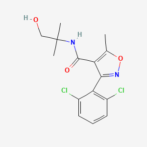molecular formula C15H16Cl2N2O3 B5565278 3-(2,6-dichlorophenyl)-N-(1-hydroxy-2-methylpropan-2-yl)-5-methyl-1,2-oxazole-4-carboxamide 