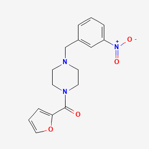 molecular formula C16H17N3O4 B5565300 1-(FURAN-2-CARBONYL)-4-[(3-NITROPHENYL)METHYL]PIPERAZINE 