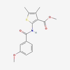 molecular formula C16H17NO4S B5565305 Methyl 2-(3-methoxybenzamido)-4,5-dimethylthiophene-3-carboxylate 
