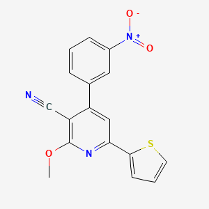 molecular formula C17H11N3O3S B5565452 2-Methoxy-4-(3-nitrophenyl)-6-(thiophen-2-yl)pyridine-3-carbonitrile 