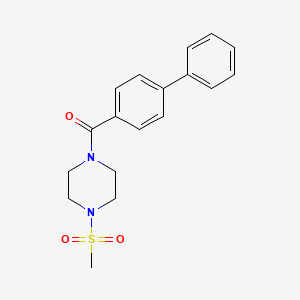 molecular formula C18H20N2O3S B5565622 Biphenyl-4-yl[4-(methylsulfonyl)piperazin-1-yl]methanone 