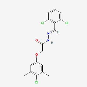 molecular formula C17H15Cl3N2O2 B5565715 2-(4-chloro-3,5-dimethylphenoxy)-N'-[(E)-(2,6-dichlorophenyl)methylidene]acetohydrazide 