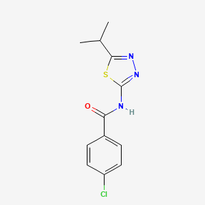molecular formula C12H12ClN3OS B5565730 4-chloro-N~1~-(5-isopropyl-1,3,4-thiadiazol-2-yl)benzamide 