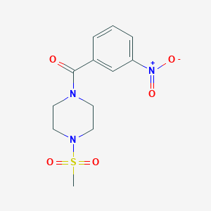 molecular formula C12H15N3O5S B5565761 [4-(METHYLSULFONYL)PIPERAZINO](3-NITROPHENYL)METHANONE 