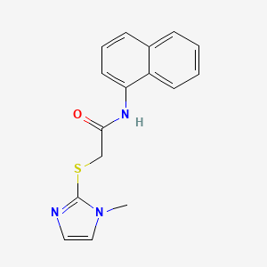 molecular formula C16H15N3OS B5565775 2-[(1-methyl-1H-imidazol-2-yl)sulfanyl]-N-(naphthalen-1-yl)acetamide 