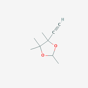 molecular formula C9H14O2 B055658 4-Ethynyl-2,4,5,5-tetramethyl-1,3-dioxolane CAS No. 122340-75-4