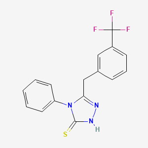 molecular formula C16H12F3N3S B5565826 4-PHENYL-5-{[3-(TRIFLUOROMETHYL)PHENYL]METHYL}-4H-1,2,4-TRIAZOLE-3-THIOL CAS No. 298687-03-3
