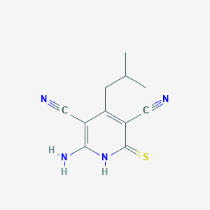 molecular formula C11H12N4S B5565983 2-AMINO-5-CYANO-4-ISOBUTYL-6-THIOXO-1,6-DIHYDRO-3-PYRIDINYL CYANIDE 