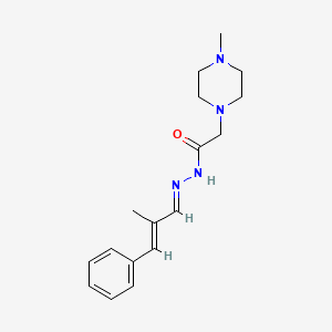 molecular formula C17H24N4O B5566083 N-[(E)-[(E)-2-methyl-3-phenylprop-2-enylidene]amino]-2-(4-methylpiperazin-1-yl)acetamide 