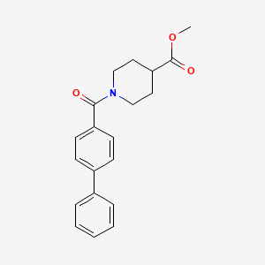 molecular formula C20H21NO3 B5566115 Methyl 1-(biphenyl-4-ylcarbonyl)piperidine-4-carboxylate 