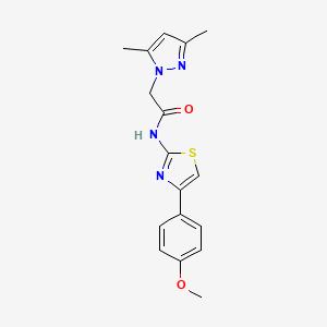 molecular formula C17H18N4O2S B5566177 2-(3,5-Dimethyl-pyrazol-1-yl)-N-[4-(4-methoxy-phenyl)-thiazol-2-yl]-acetamide 