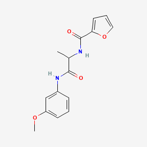 molecular formula C15H16N2O4 B5566184 N-[1-(3-methoxyanilino)-1-oxopropan-2-yl]furan-2-carboxamide 