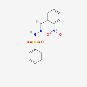 molecular formula C17H19N3O4S B5566223 4-tert-butyl-N-[(E)-(2-nitrophenyl)methylideneamino]benzenesulfonamide 
