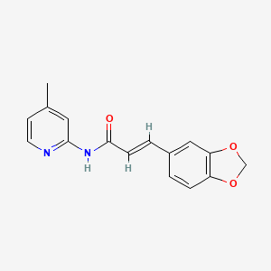 molecular formula C16H14N2O3 B5566340 (2E)-3-(1,3-benzodioxol-5-yl)-N-(4-methylpyridin-2-yl)prop-2-enamide CAS No. 6195-03-5