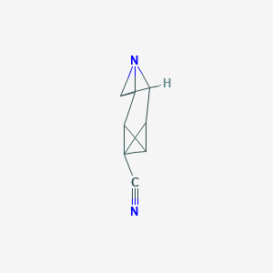 molecular formula C8H6N2 B055664 3-Azapentacyclo[5.1.0.02,4.03,5.06,8]octane-7-carbonitrile,stereoisomer(9CI) CAS No. 122847-12-5