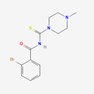 molecular formula C13H16BrN3OS B5566533 2-bromo-N-(4-methylpiperazine-1-carbothioyl)benzamide 