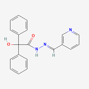 molecular formula C20H17N3O2 B5566586 2-HYDROXY-2,2-DIPHENYL-N'-[(E)-(PYRIDIN-3-YL)METHYLIDENE]ACETOHYDRAZIDE 