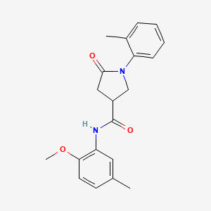 molecular formula C20H22N2O3 B5566609 N-(2-methoxy-5-methylphenyl)-1-(2-methylphenyl)-5-oxopyrrolidine-3-carboxamide 