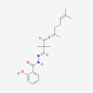 molecular formula C21H28N2O2 B5566708 2-hydroxy-N'-[(1E)-2,2,5,9-tetramethyldeca-3,4,8-trien-1-ylidene]benzohydrazide 