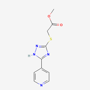 molecular formula C10H10N4O2S B5566759 methyl 2-{[5-(pyridin-4-yl)-1H-1,2,4-triazol-3-yl]sulfanyl}acetate 