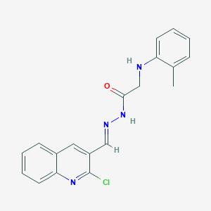 molecular formula C19H17ClN4O B5566781 N'-[(E)-(2-chloroquinolin-3-yl)methylidene]-2-[(2-methylphenyl)amino]acetohydrazide (non-preferred name) 