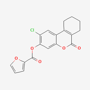 molecular formula C18H13ClO5 B5566786 (2-chloro-6-oxo-7,8,9,10-tetrahydrobenzo[c]chromen-3-yl) furan-2-carboxylate 