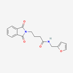 molecular formula C17H16N2O4 B5566827 4-(1,3-DIOXO-1,3-DIHYDRO-2H-ISOINDOL-2-YL)-N~1~-(2-FURYLMETHYL)BUTANAMIDE 