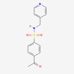 molecular formula C14H14N2O3S B5566847 4-acetyl-N-(pyridin-4-ylmethyl)benzenesulfonamide 