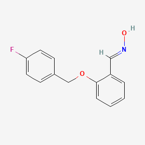 molecular formula C14H12FNO2 B5566859 (NE)-N-[[2-[(4-fluorophenyl)methoxy]phenyl]methylidene]hydroxylamine 