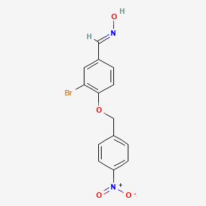 molecular formula C14H11BrN2O4 B5566863 (NE)-N-[[3-bromo-4-[(4-nitrophenyl)methoxy]phenyl]methylidene]hydroxylamine 