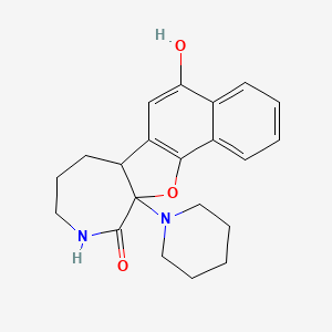 molecular formula C21H24N2O3 B5566931 8-Hydroxy-17-piperidin-1-yl-18-oxa-15-azatetracyclo[8.8.0.02,7.011,17]octadeca-1(10),2,4,6,8-pentaen-16-one 