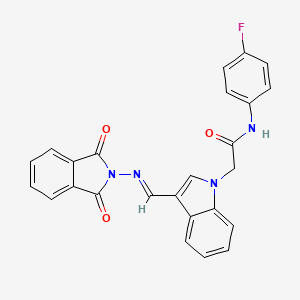 molecular formula C25H17FN4O3 B5567004 2-(3-{(E)-[(1,3-dioxo-1,3-dihydro-2H-isoindol-2-yl)imino]methyl}-1H-indol-1-yl)-N-(4-fluorophenyl)acetamide 
