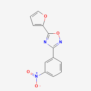 molecular formula C12H7N3O4 B5567126 5-(Furan-2-yl)-3-(3-nitrophenyl)-1,2,4-oxadiazole 