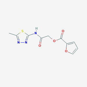 molecular formula C10H9N3O4S B5567173 [2-[(5-Methyl-1,3,4-thiadiazol-2-yl)amino]-2-oxoethyl] furan-2-carboxylate 