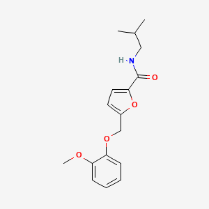 molecular formula C17H21NO4 B5567252 5-[(2-methoxyphenoxy)methyl]-N-(2-methylpropyl)furan-2-carboxamide 