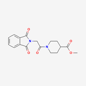 molecular formula C17H18N2O5 B5567317 methyl 1-[2-(1,3-dioxo-1,3-dihydro-2H-isoindol-2-yl)acetyl]-4-piperidinecarboxylate 
