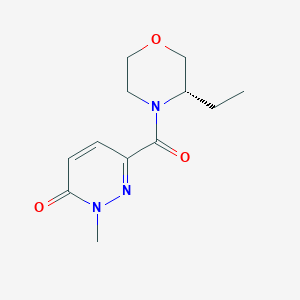 molecular formula C12H17N3O3 B5567427 6-[(3S)-3-ethylmorpholine-4-carbonyl]-2-methylpyridazin-3-one 