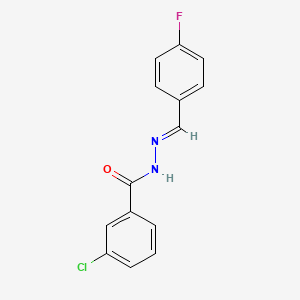 molecular formula C14H10ClFN2O B5567438 3-chloro-N'-(4-fluorobenzylidene)benzohydrazide 