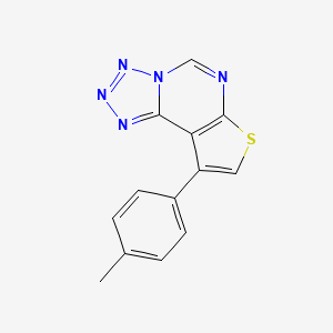 molecular formula C13H9N5S B5567460 9-(4-methylphenyl)[1,2,3,4]tetraazolo[1,5-c]thieno[3,2-e]pyrimidine 